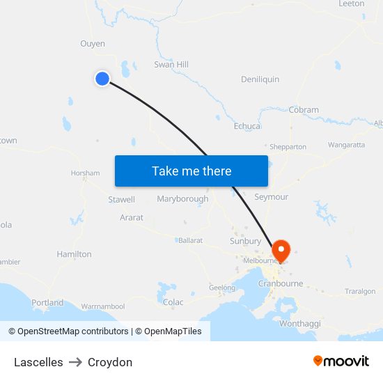 Lascelles to Croydon map