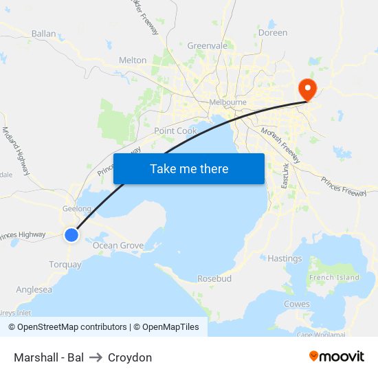 Marshall - Bal to Croydon map
