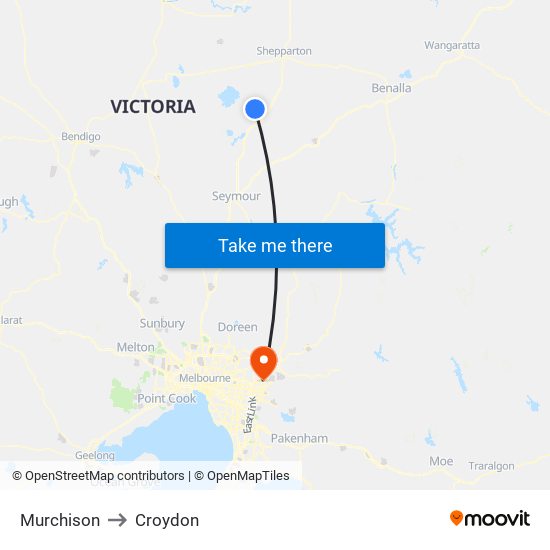 Murchison to Croydon map