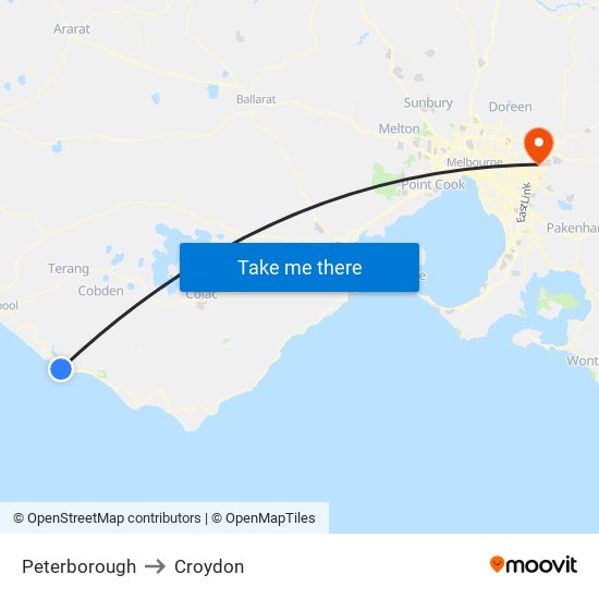 Peterborough to Croydon map