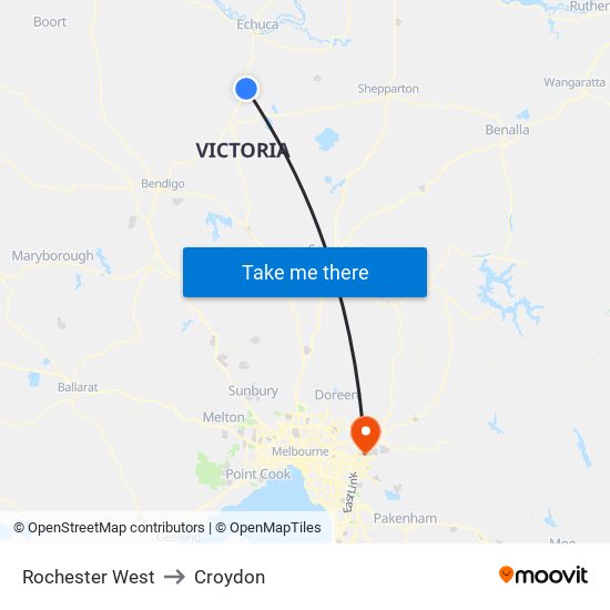 Rochester West to Croydon map