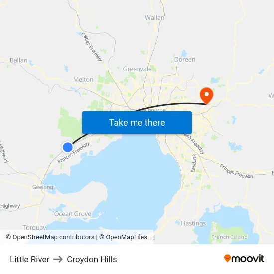 Little River to Croydon Hills map