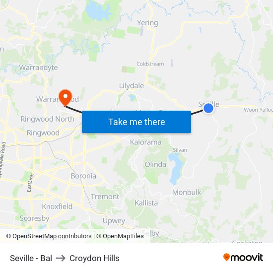 Seville - Bal to Croydon Hills map