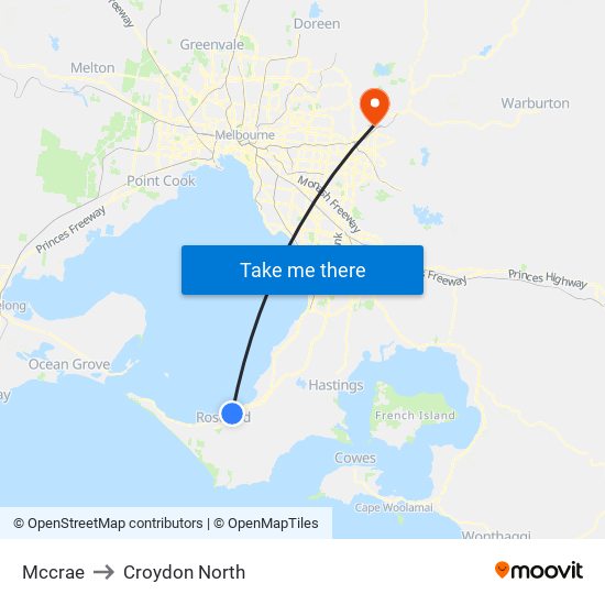 Mccrae to Croydon North map