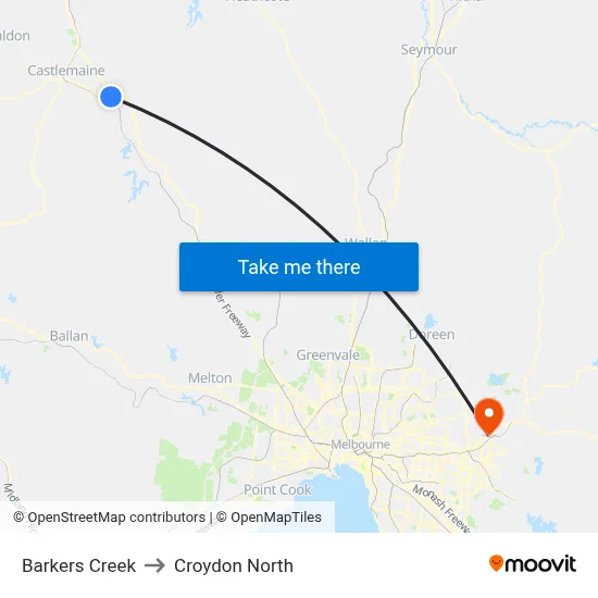 Barkers Creek to Croydon North map