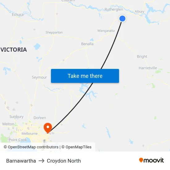 Barnawartha to Croydon North map