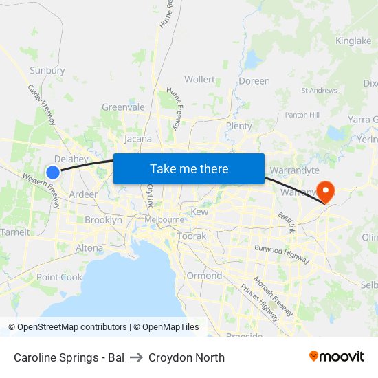 Caroline Springs - Bal to Croydon North map