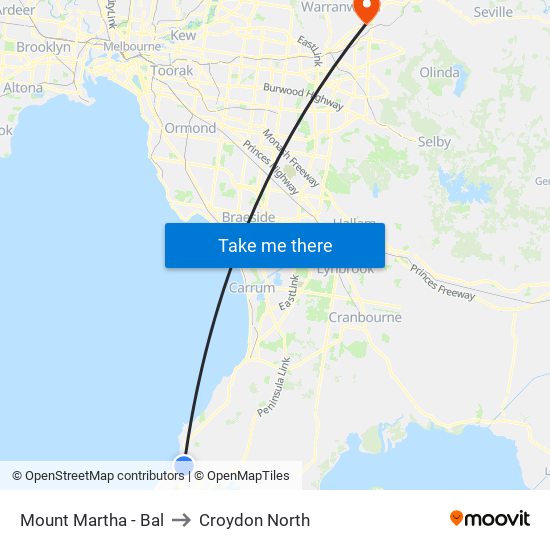 Mount Martha - Bal to Croydon North map