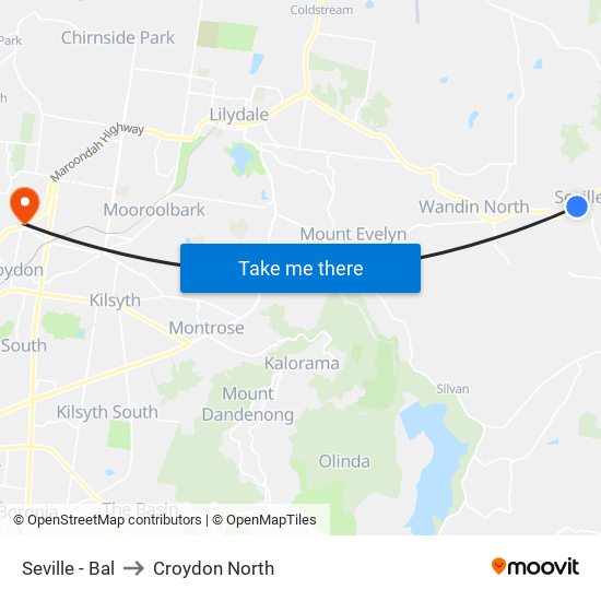 Seville - Bal to Croydon North map