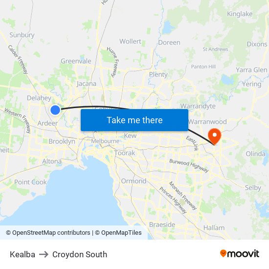 Kealba to Croydon South map