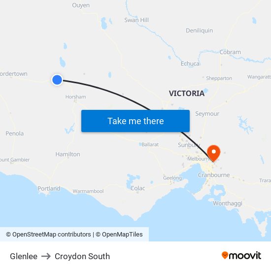 Glenlee to Croydon South map