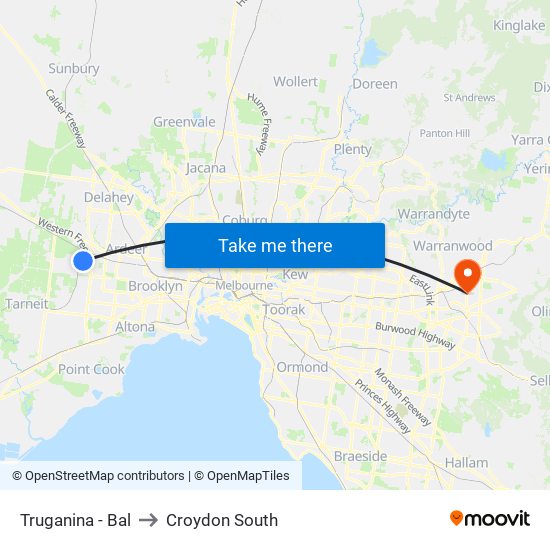 Truganina - Bal to Croydon South map