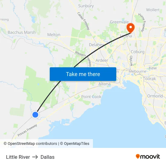 Little River to Dallas map