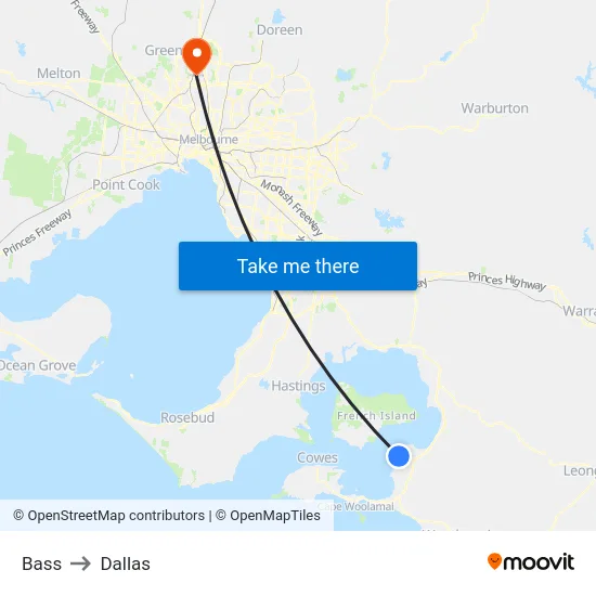 Bass to Dallas map