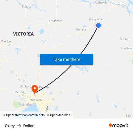 Oxley to Dallas map