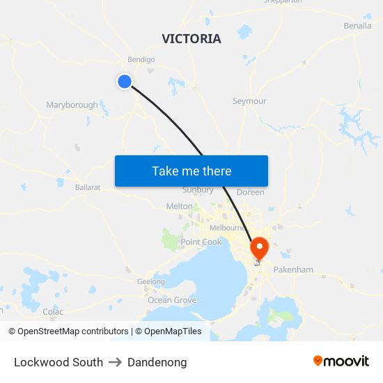 Lockwood South to Dandenong map