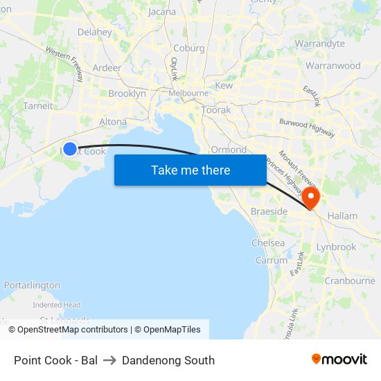 Point Cook - Bal to Dandenong South map