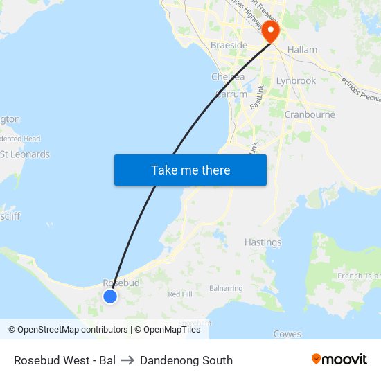 Rosebud West - Bal to Dandenong South map