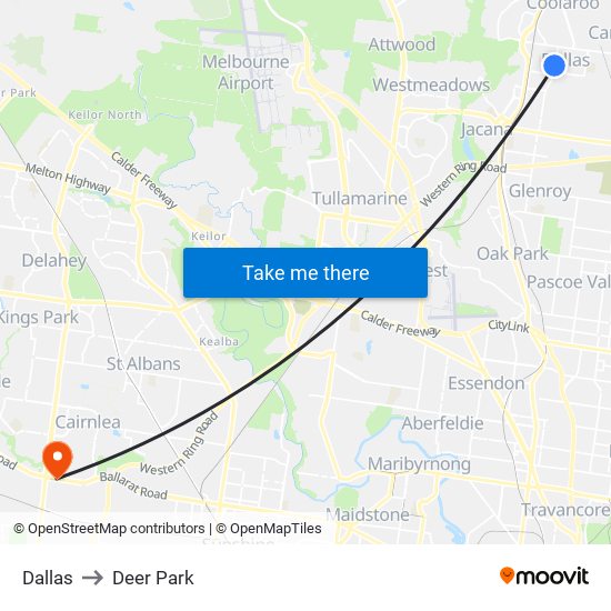 Dallas to Deer Park map