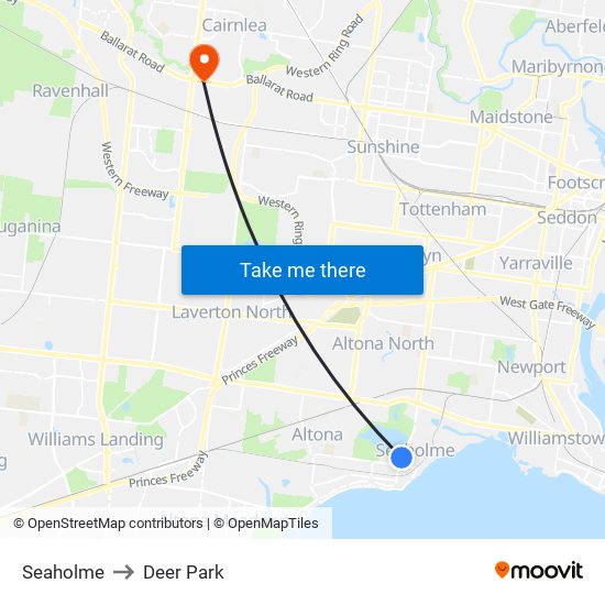 Seaholme to Deer Park map