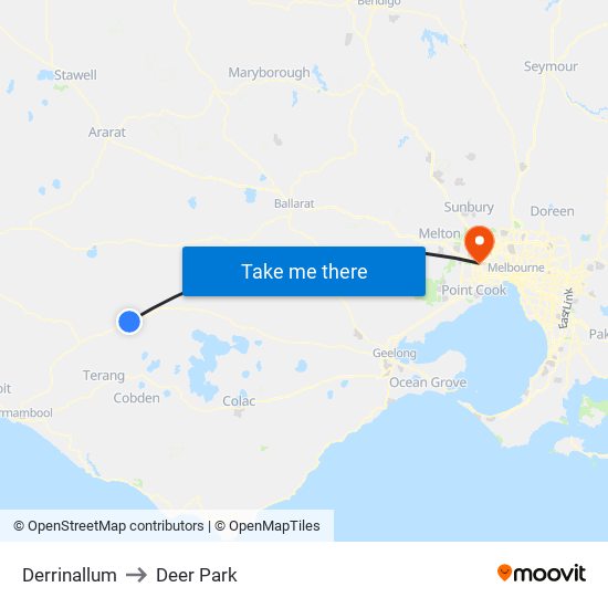 Derrinallum to Deer Park map