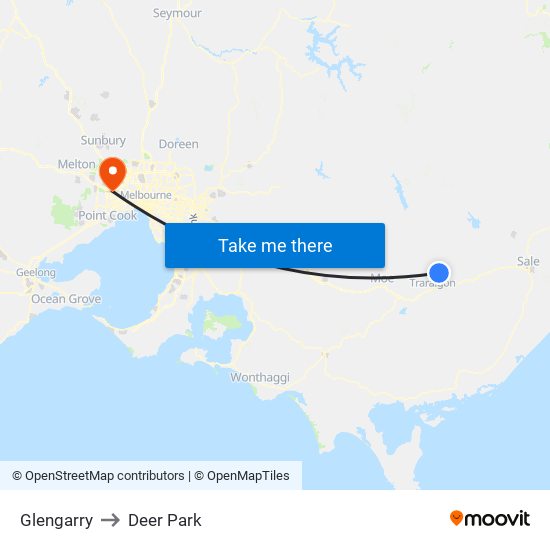 Glengarry to Deer Park map