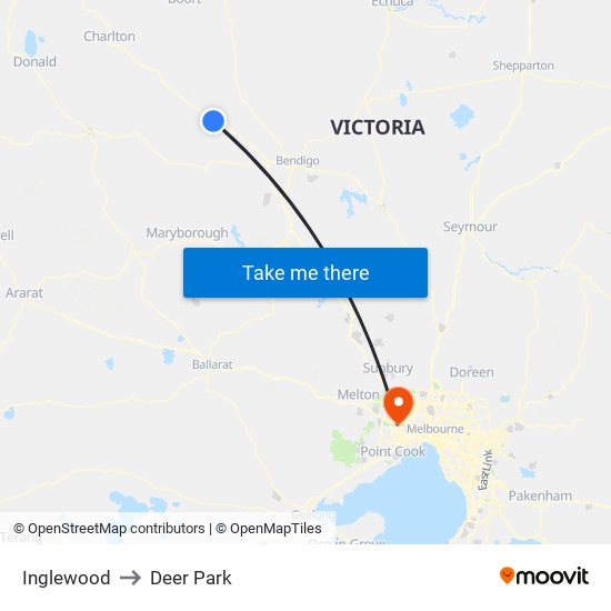 Inglewood to Deer Park map