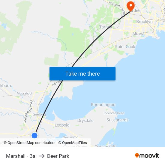 Marshall - Bal to Deer Park map