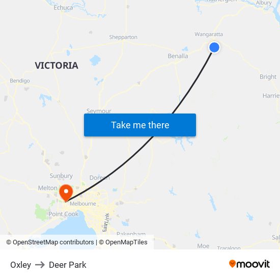 Oxley to Deer Park map