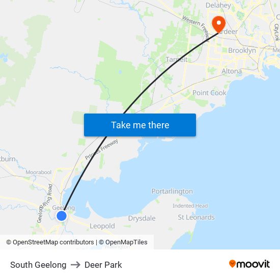 South Geelong to Deer Park map