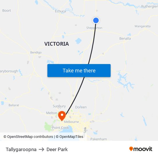 Tallygaroopna to Deer Park map