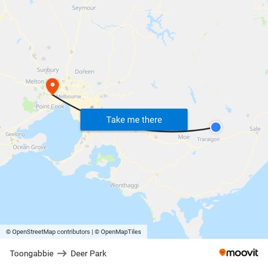 Toongabbie to Deer Park map