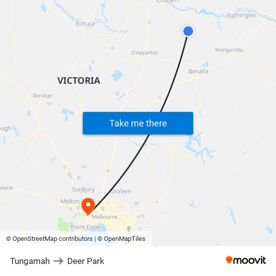 Tungamah to Deer Park map