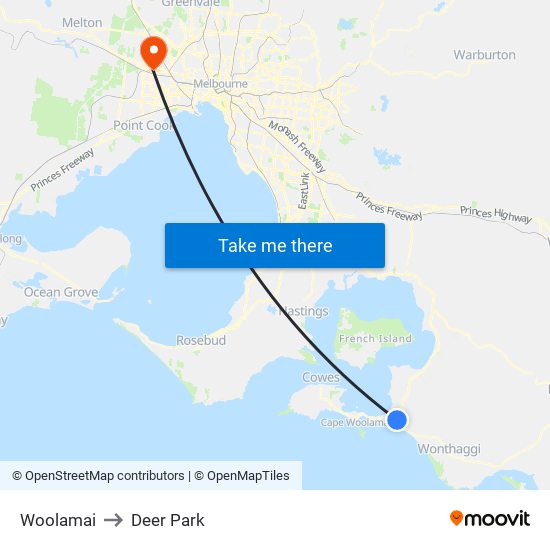Woolamai to Deer Park map