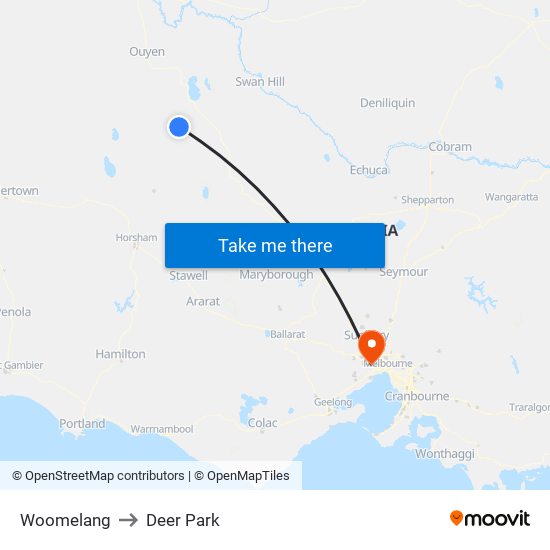 Woomelang to Deer Park map