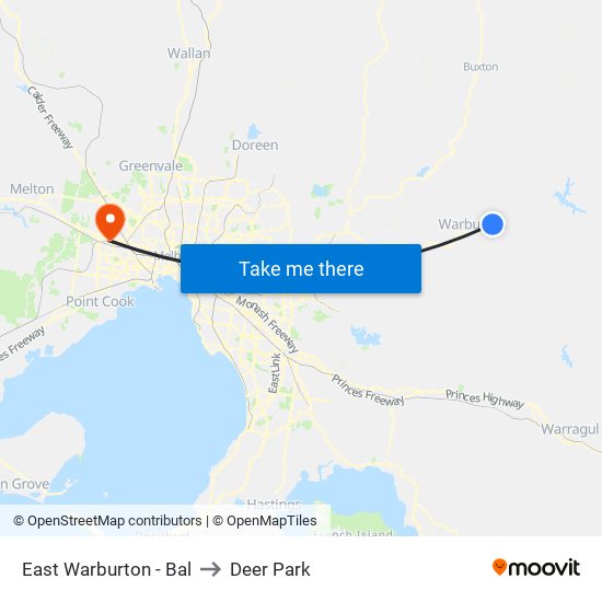 East Warburton - Bal to Deer Park map