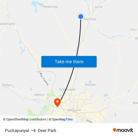 Puckapunyal to Deer Park map