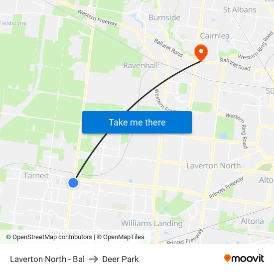 Laverton North - Bal to Deer Park map