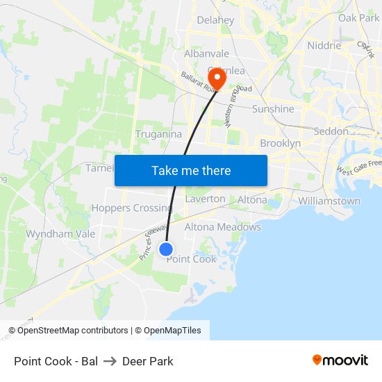 Point Cook - Bal to Deer Park map