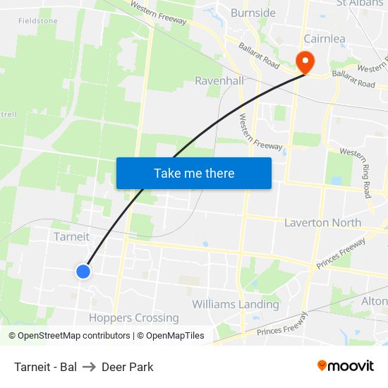 Tarneit - Bal to Deer Park map