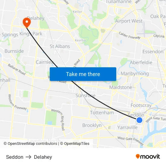 Seddon to Delahey map