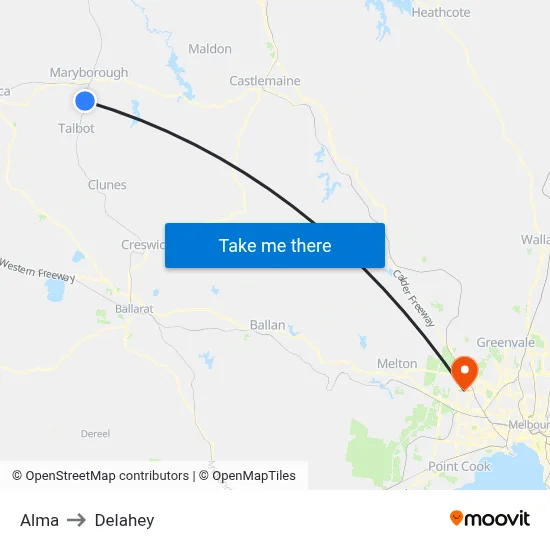 Alma to Delahey map