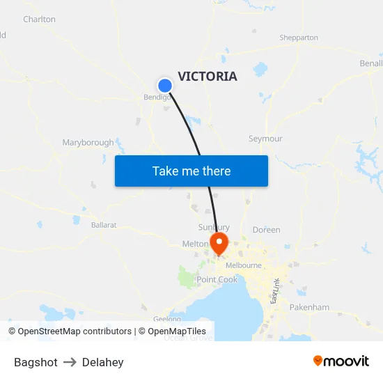 Bagshot to Delahey map