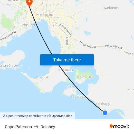 Cape Paterson to Delahey map