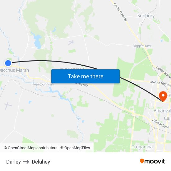 Darley to Delahey map