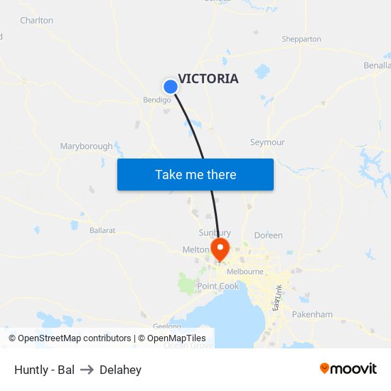 Huntly - Bal to Delahey map