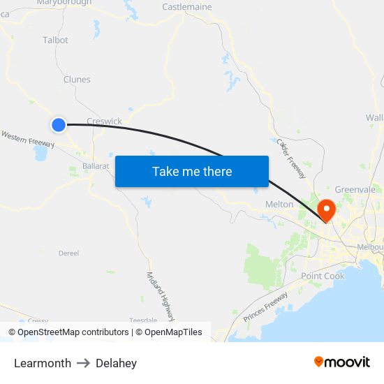 Learmonth to Delahey map