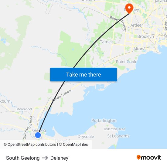 South Geelong to Delahey map