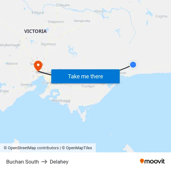 Buchan South to Delahey map
