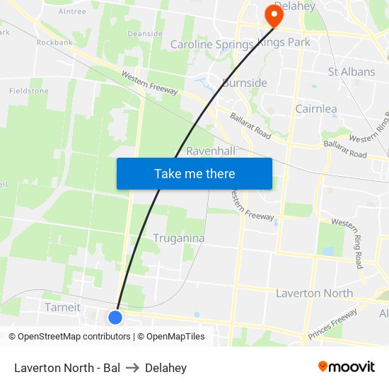 Laverton North - Bal to Delahey map